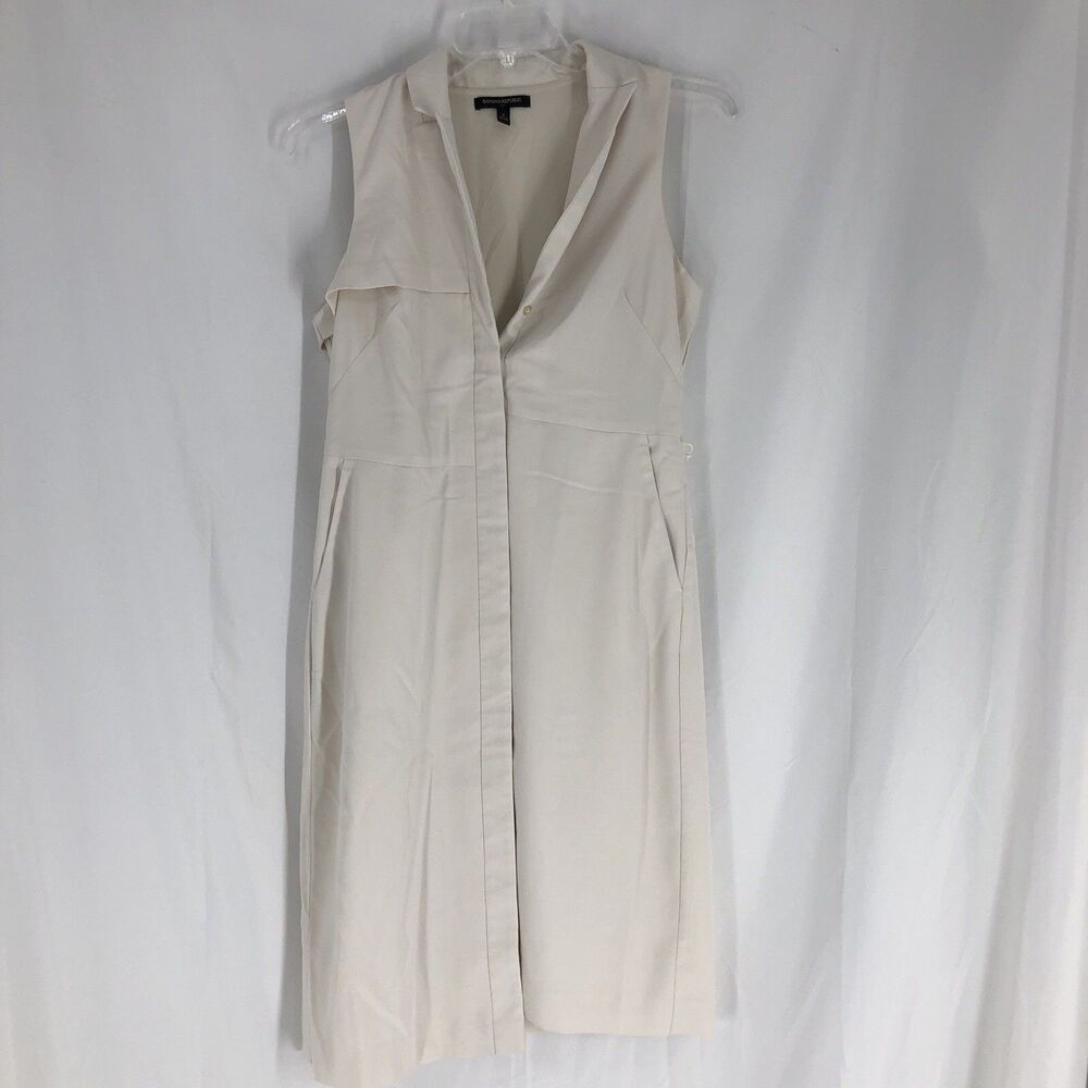 Banana Republic Professional Dress Womens Sleeveless V-Neck Button Up Size 6